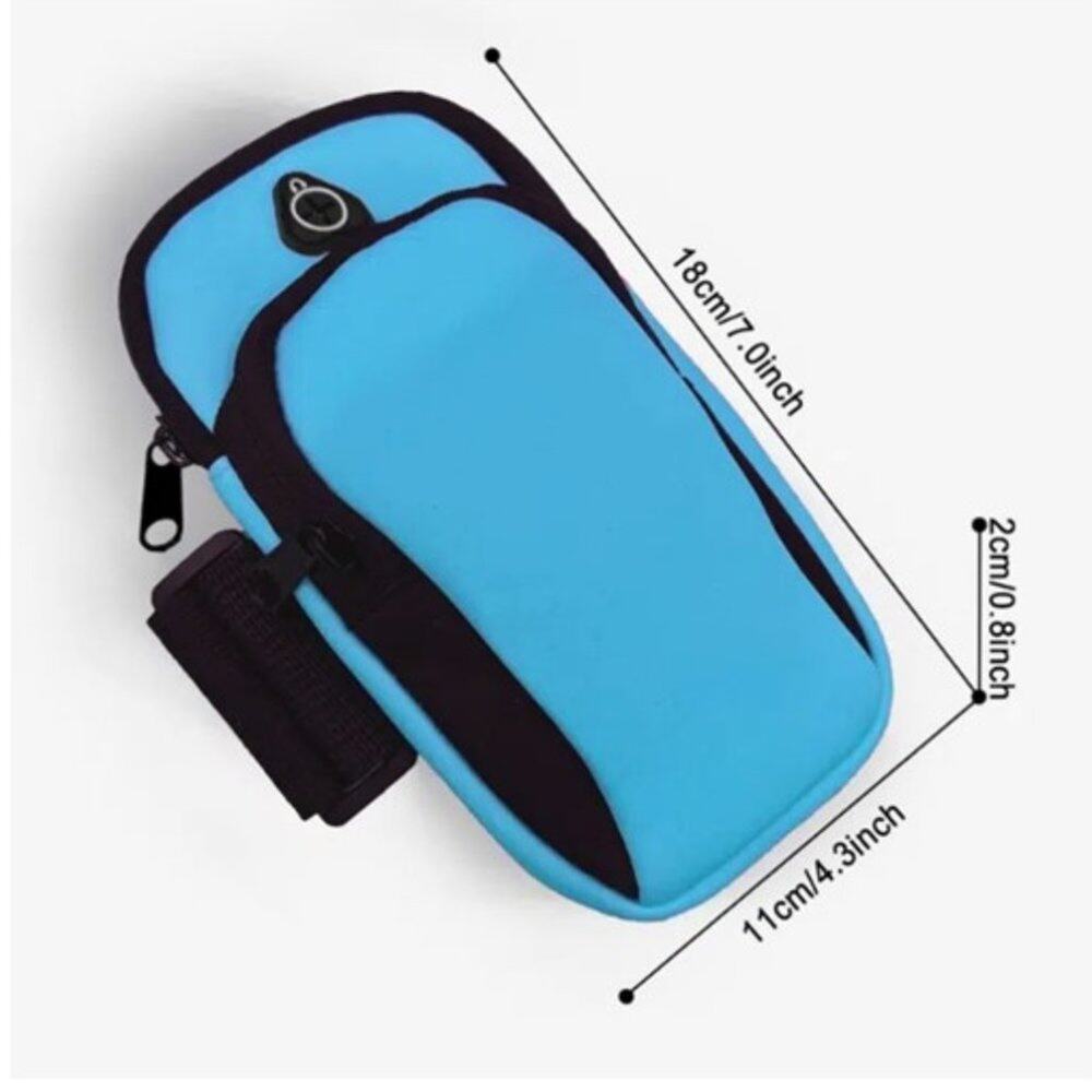 Women's Blue Sports Athletic Arm Band Cell Phone Carrying Case - Picture 4 of 4
